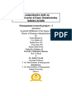A Comprehensive Study On Organized Sector of Paper Manufacturing Industry in India Management Research Project - I