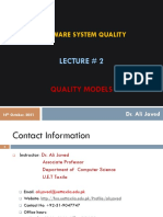 Lecture # 2: Software System Quality