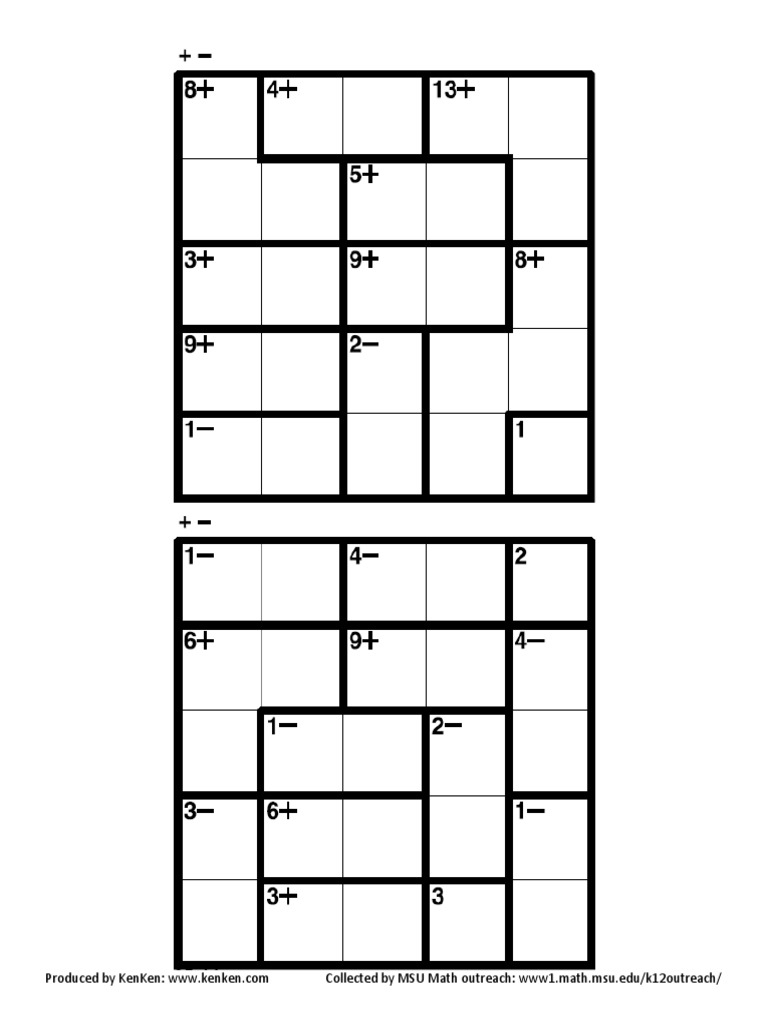 Kenken 5x5 Add 10 | PDF
