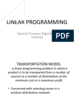 Linear Programming: Special Purpose Algorithm Method