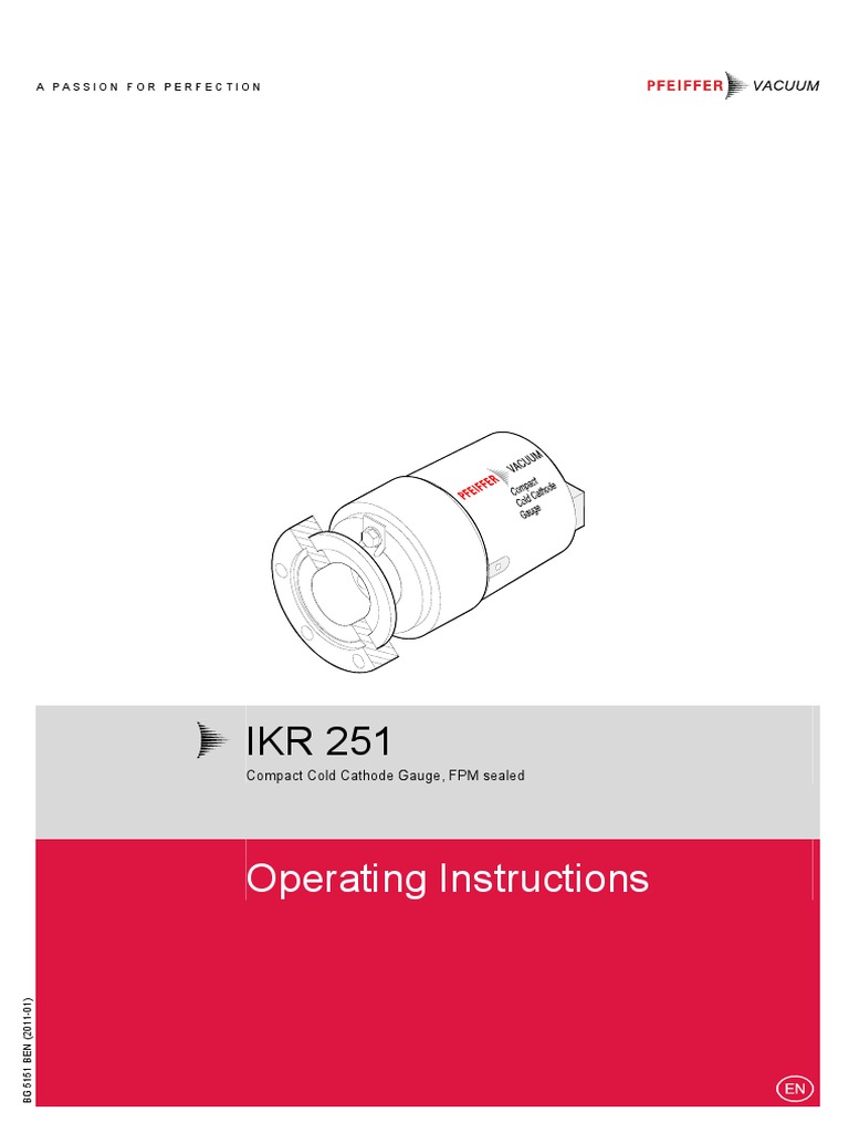Sensor IKR 251 Pfeiffer Metalizadora Buhller PDF Vacuum