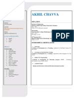 Akhil Chavva: Career Objective