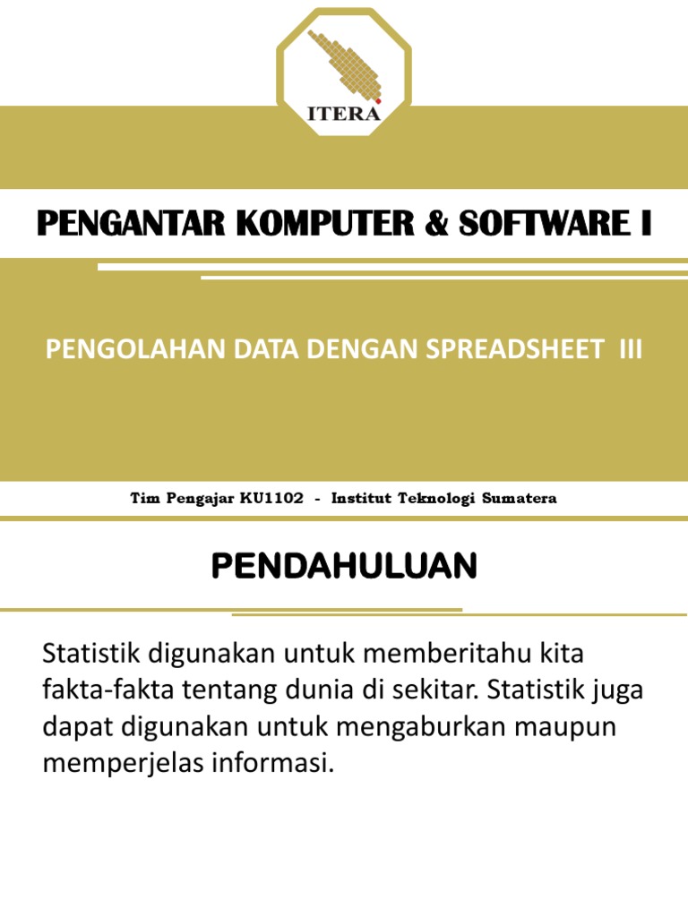 Slide Pendukung Modul 11 - Pengolahan Data Spreadsheet III | PDF | Komputer