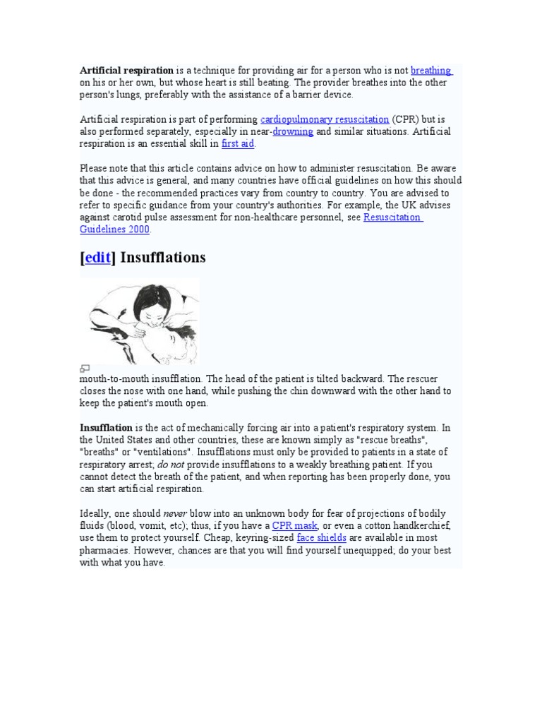 Artificial Respiration | Cardiopulmonary Resuscitation | Breathing