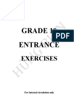 Grade 10 Entrance Exercises