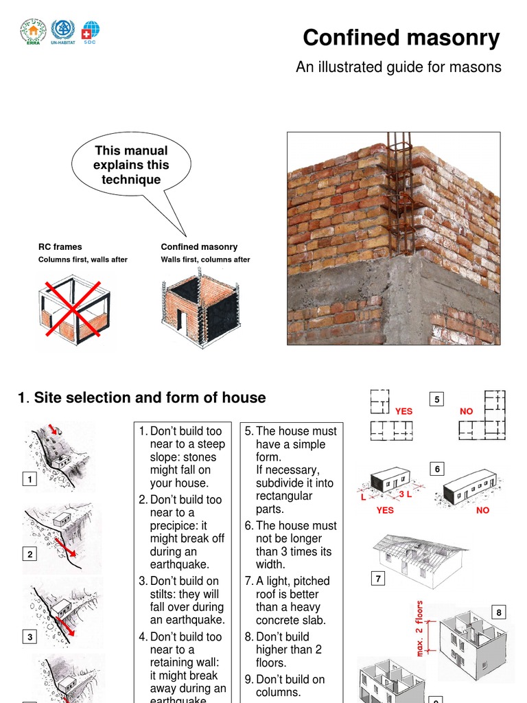 Confined Masonry Construction Guide | PDF | Concrete | Masonry