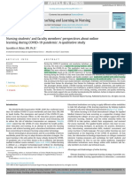 (Coded) 15 Nursing Students - and Faculty Members - Perspectives About Online Learning During COVID-19 Pandemic A Qualitative Study