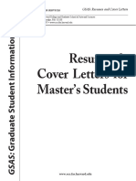 Masters Resume Cover Letters