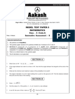 Model Test Paper 3 Mathematics Class X