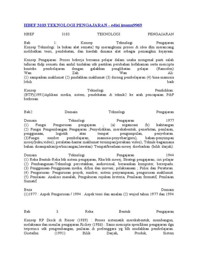 HBEF 3103 TEKNOLOGI PENGAJARAN