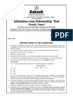 Sample Paper ACST First Step JEE-2020
