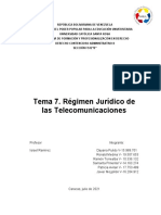 Regimen Juridico de Las Telecomunicaciones