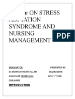 Seminar ON STRESS Adptation Syndrome and Nursing Management