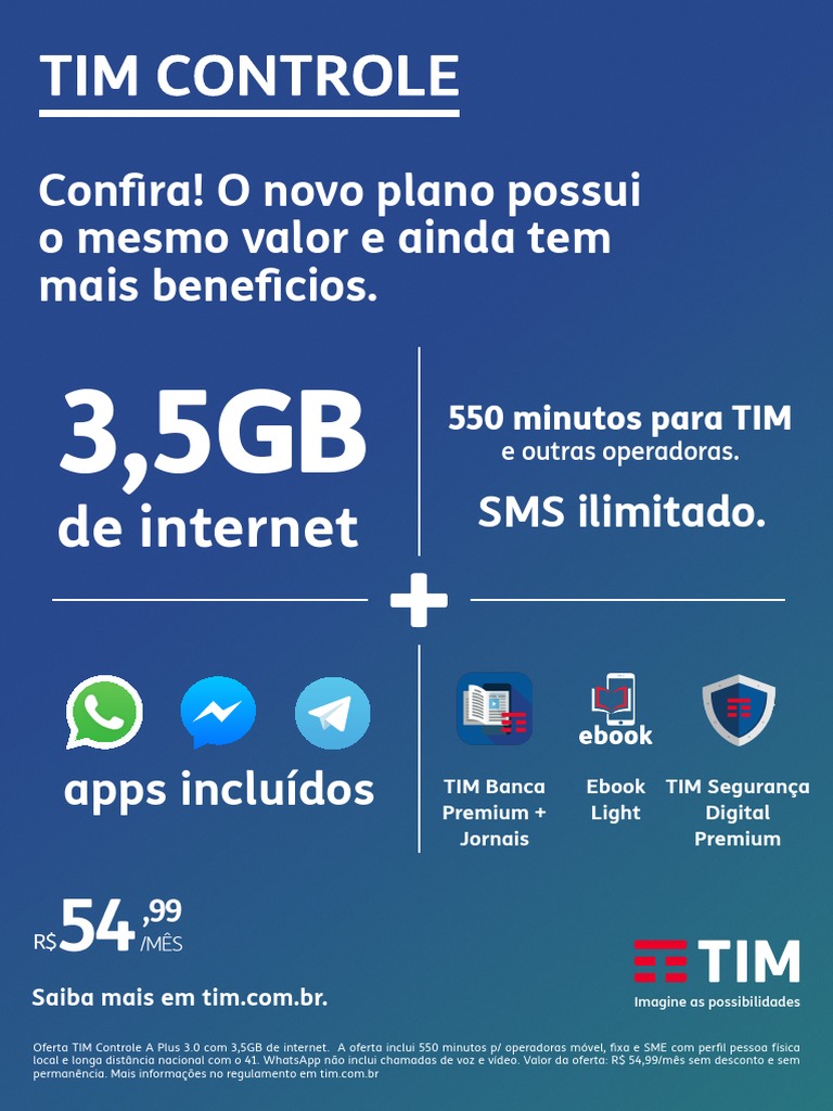 TIM Controle A Plus 4.0, Assine Online