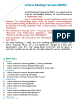 National Institutional Ranking Framework (NIRF) : Overview
