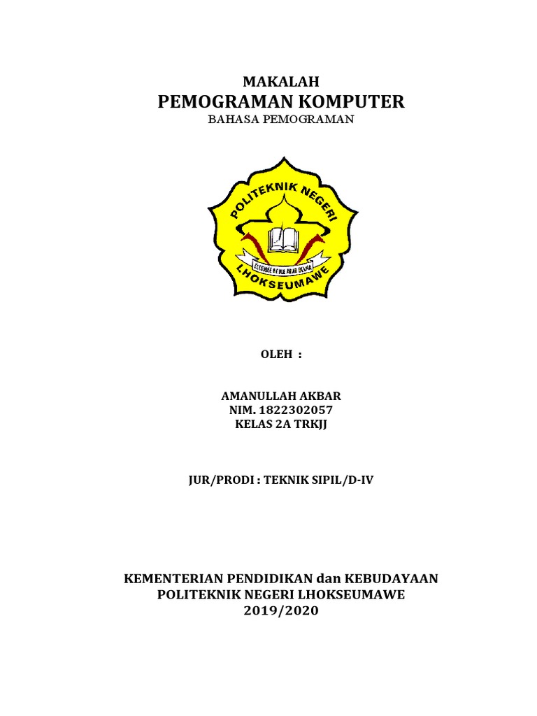 Makalah Bahasa Pemrograman Komputer | PDF | Komputer