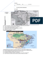 Avaliação Geografia Tratado Tordesilhas