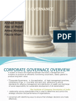 Corporate Governance: Presented By:-Ahmad Latif Arshad Ansari Aiaz Ul Majid Amna Ahmad Fauzia Khan