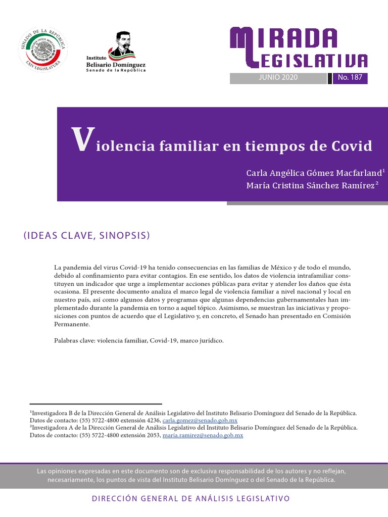 Violencia Familiar y Covid-19 en México | PDF | La violencia contra las ...