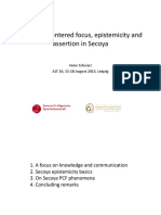 Predicate-Centered Focus Epistemicity and Assertion in Secoya - Schwartz