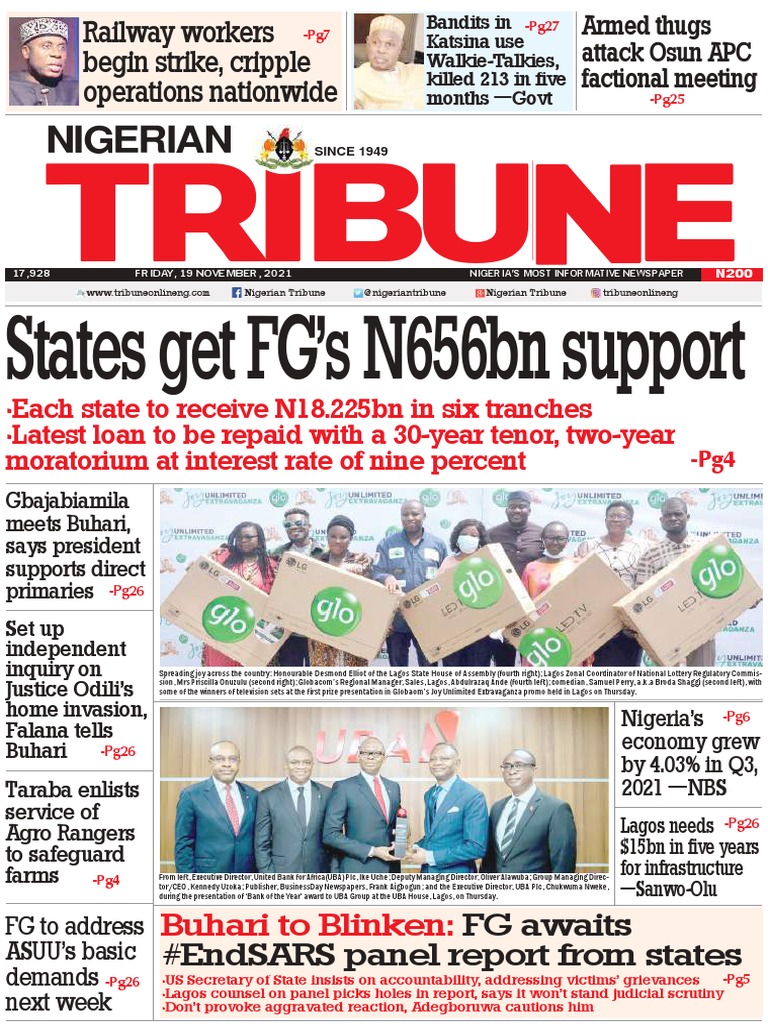 Tribune 19th Nov 2021 | PDF | Remittance | Nigeria