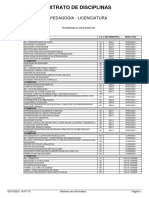 Extrato de Disciplinas: Pedagogia - Licenciatura