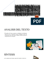 Análisis y síntesis de un texto: producción y proceso de escritura