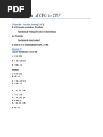 Conversion of CFG To CNF: Chomsky Normal Form (CNF)