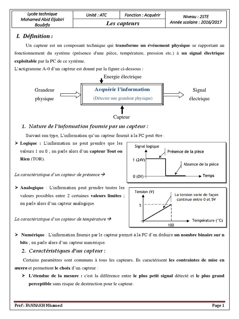 Introduction aux capteurs et codeurs | PDF | Capteur | Résistance ...
