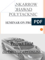 Shankarrow Dhawad Polytacknic: Seminar On Project