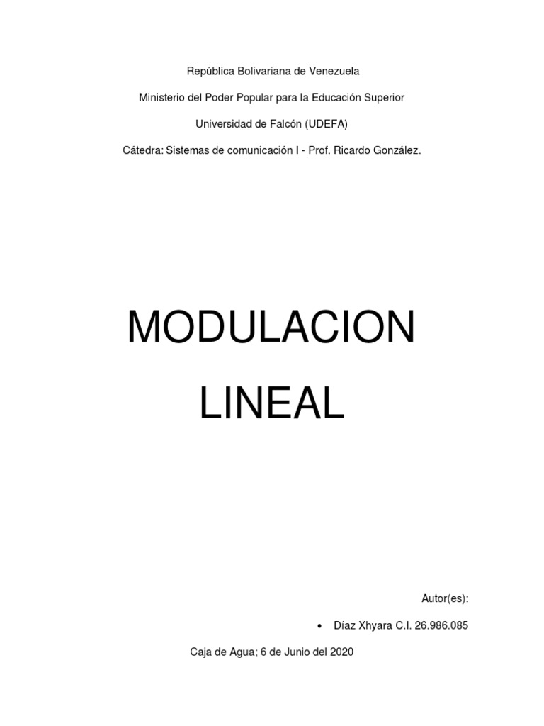 Modulacion Lineal | PDF | Modulación | Modulación de frecuencia