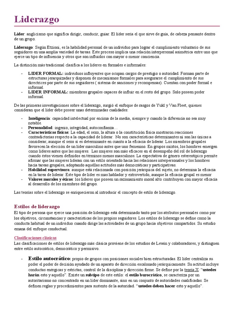 Tipos y Estilos de Liderazgo Efectivo | PDF | Liderazgo | Liderazgo
