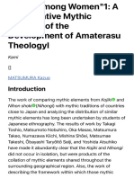 "Alone Among Women": A Comparative Mythic Analysis of The Development of Amaterasu Theology