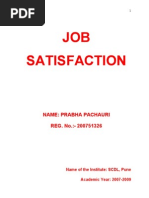 Download Job Satisfaction Project Report by Prabha Pandey SN54116763 doc pdf