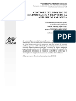 Control Del Porceso de Soldadura Mig A Traves Del Analisis de Varianza