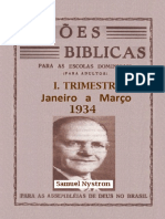 Lições Bíblicas - 1934 - 1º Trimestre