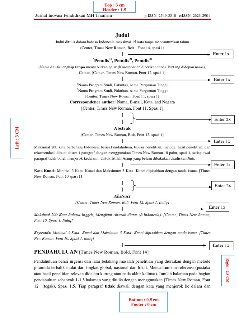 Template Jurnal Inovasi Pendidikan | PDF
