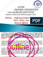 EEE501 - Doğrusal Sistem Teorisi I 2021-2022, Güz (Karma Eğitim)
