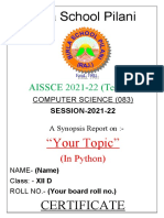 Birla School Pilani: AISSCE 2021-22 (Term-1)