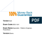 Vendor: Exam Code: Exam Name:: Dell Des-1241 Specialist - Platform Engineer, Powerstore Demo