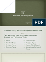 Structures & Writing Format: Prepared By: M. P. Ordoñez, RCH