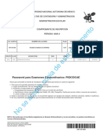 Comprobante de inscripción UNAM Facultad Contaduría