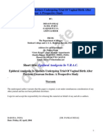 Epidural Analgesia in Mothers Undergoing Trial of Vaginal Birth After Previous Cesarean Section: A Prospective Study