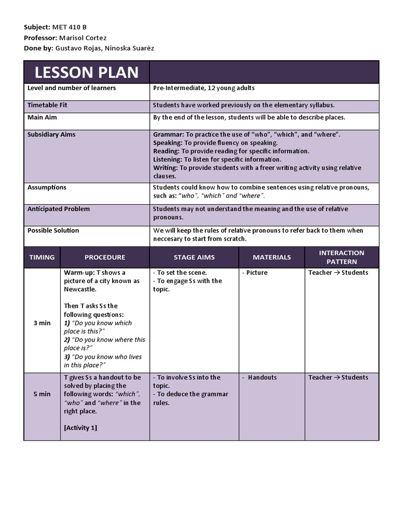Leeson Plan 3 | PDF | Lesson Plan | Human Communication