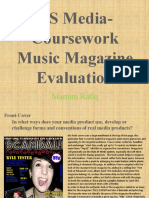 AS Media-Coursework Music Magazine Evaluation: Mariam Rafiq