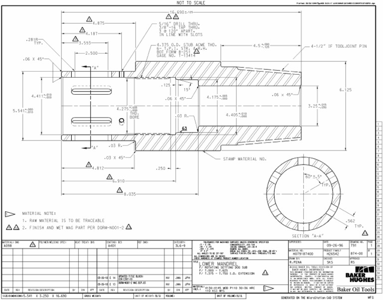 H079187400 Rotating Setting Dog Sub 7in Bottom Sub | PDF