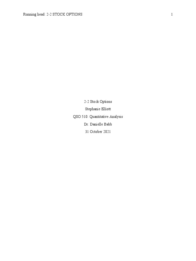 Stock Options Analysis for Clients | PDF | Stocks | Risk