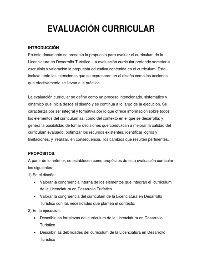 Diseño y Evaluación Curricular I (sesión 4) 