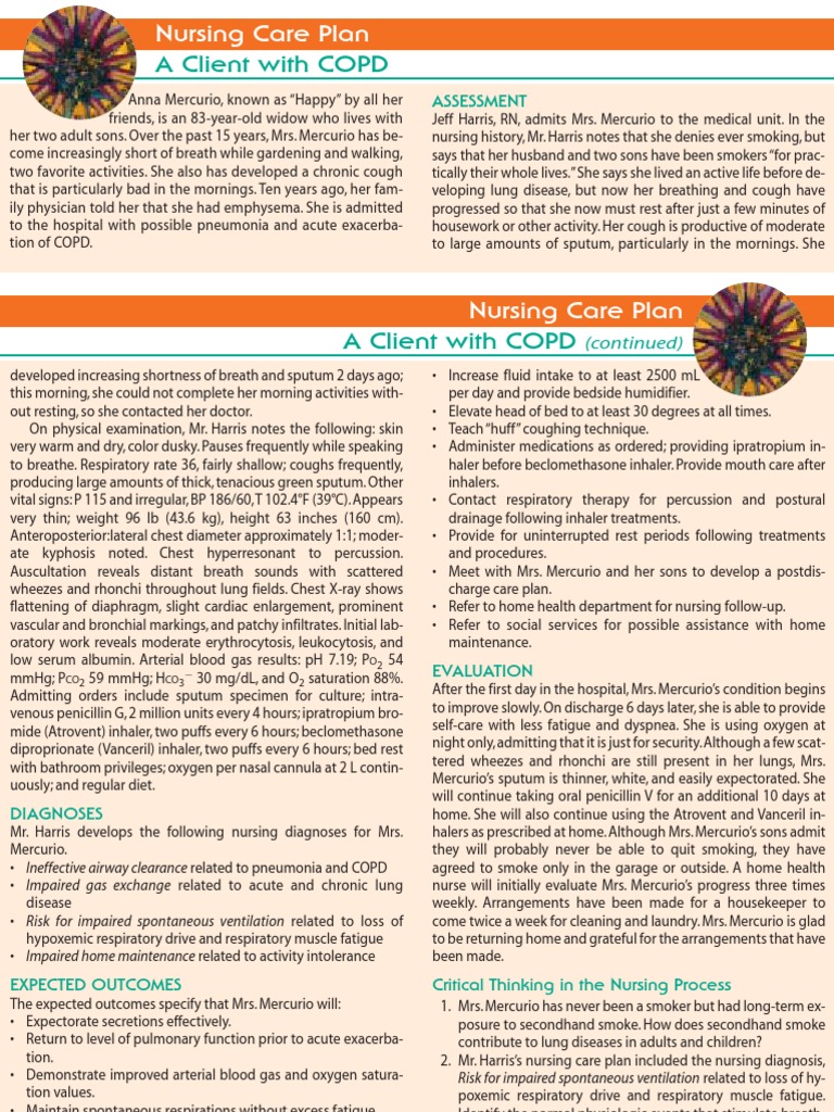 Nursing Care Plan for COPD Management | PDF | Chronic Obstructive ...