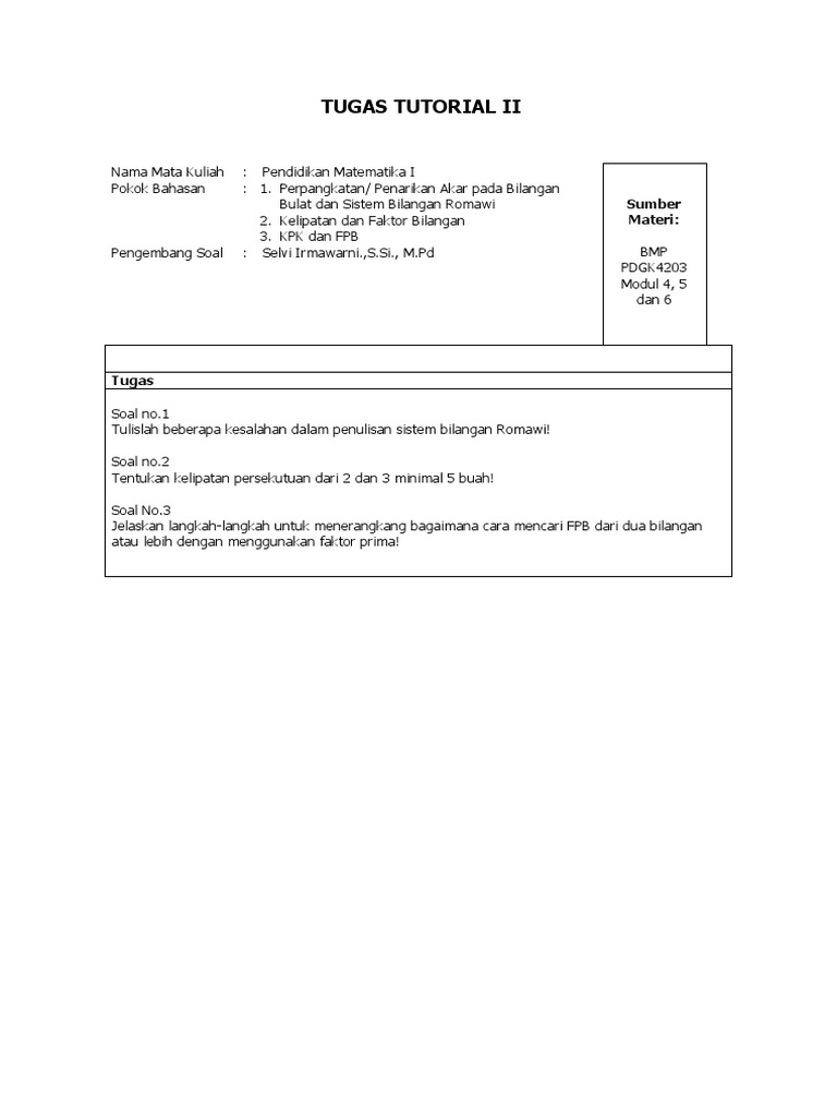 Tugas Tutorial Ii | PDF
